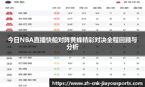今日NBA直播快船对阵黄蜂精彩对决全程回顾与分析